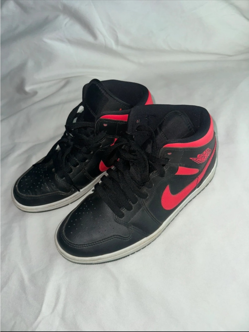 Jordan Women’s Black & Red Mid-Top Sneakers